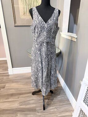 J. Crew Black Lace Print Cotton Dress